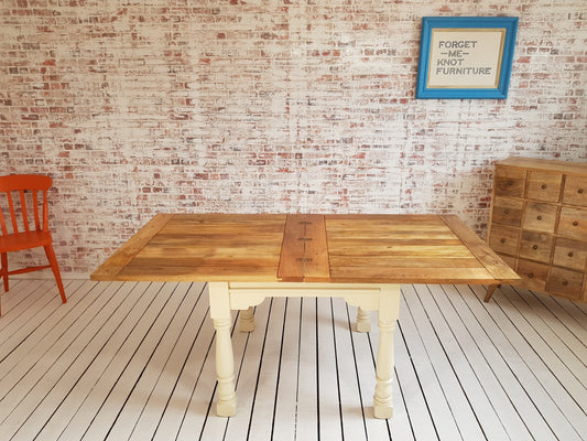 Painted Finish Folding Extendable Rustic Farmhouse Dining Table