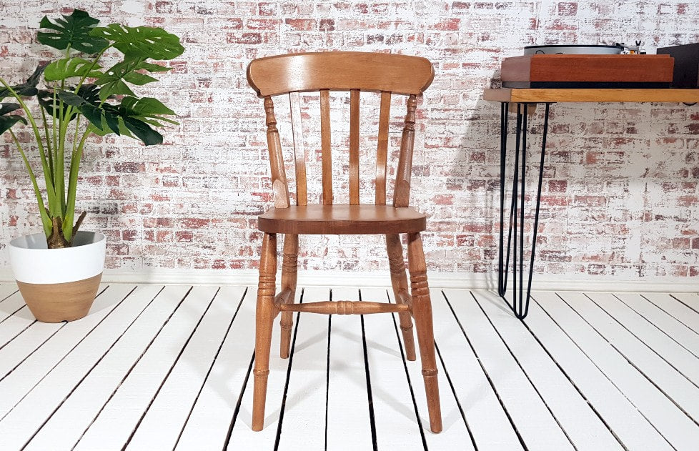 Slat Back Dining Chairs Farmhouse Beech Rustic Antique Finish