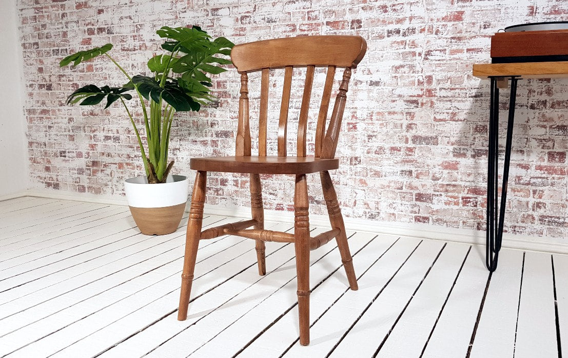 Slat Back Dining Chairs Farmhouse Beech Rustic Antique Finish