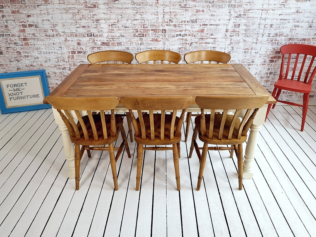 Up to Twelve Seater Rustic Farmhouse Extending Dining Table Set with Antique Chairs