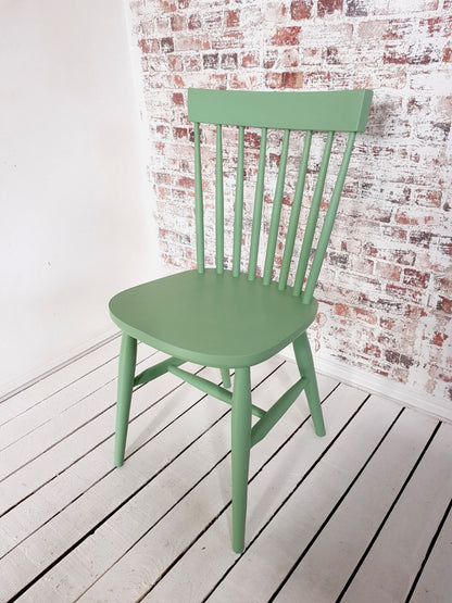 Painted Spindle Back Kitchen Dining Chairs Any Farrow & Ball Rustic Mid-Century Modern Living