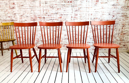 Painted Spindle Back Kitchen Dining Chairs Any Farrow & Ball Rustic Mid-Century Modern Living