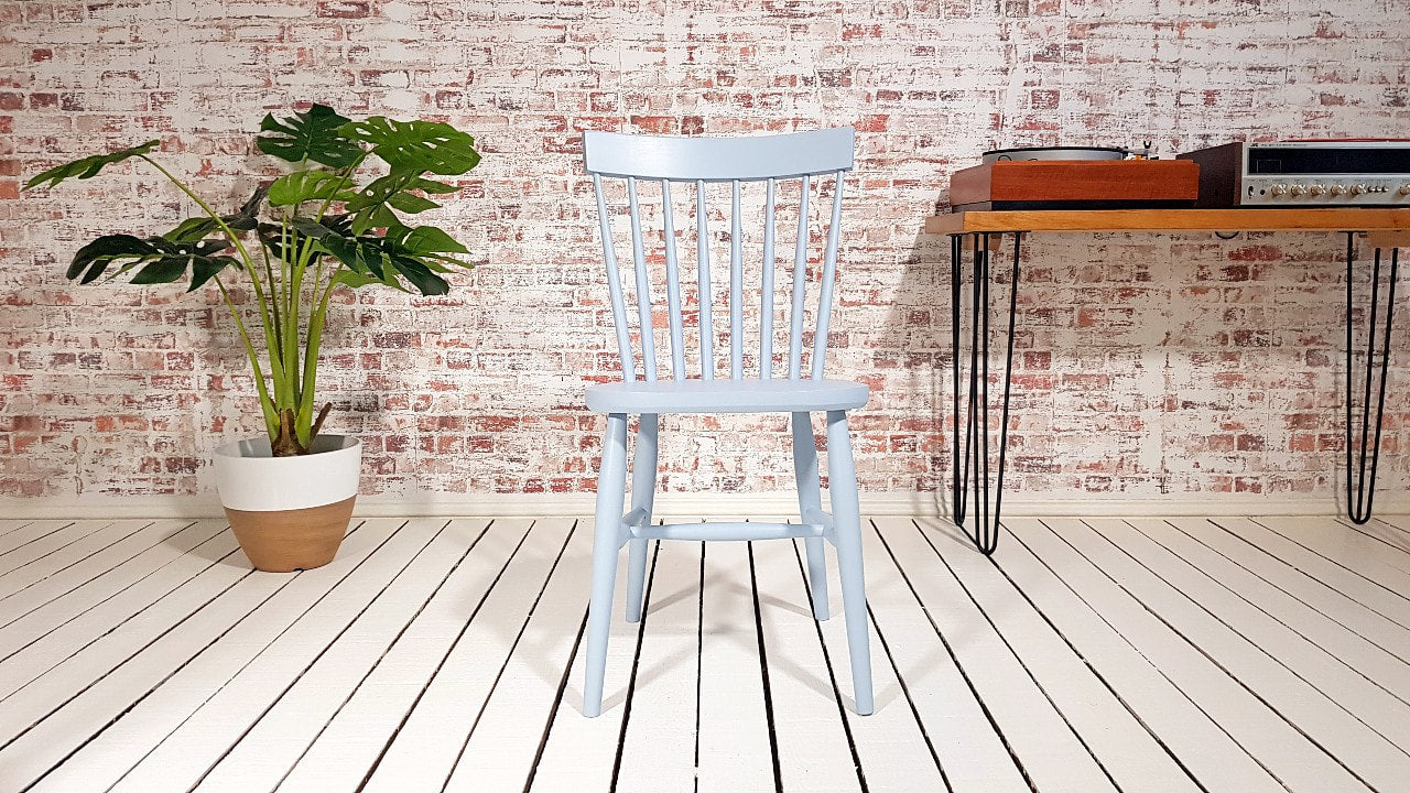 Painted Spindle Back Kitchen Dining Chairs Any Farrow & Ball Rustic Mid-Century Modern Living