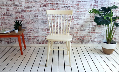 Painted Spindle Back Kitchen Dining Chairs Any Farrow & Ball Rustic Mid-Century Modern Living