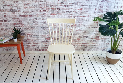 Painted Spindle Back Kitchen Dining Chairs Any Farrow & Ball Rustic Mid-Century Modern Living