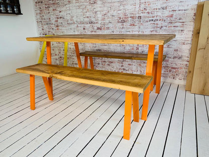 Open Frame Industrial Dining Table / Bench Sets - Any RAL Colour Powder Coating