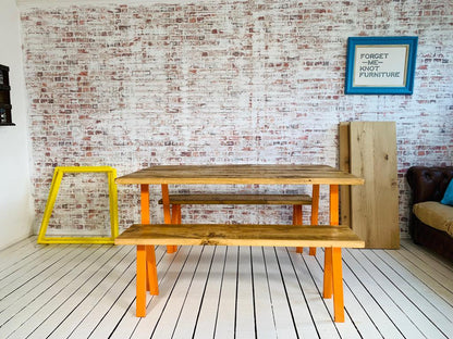 Open Frame Industrial Dining Table / Bench Sets - Any RAL Colour Powder Coating