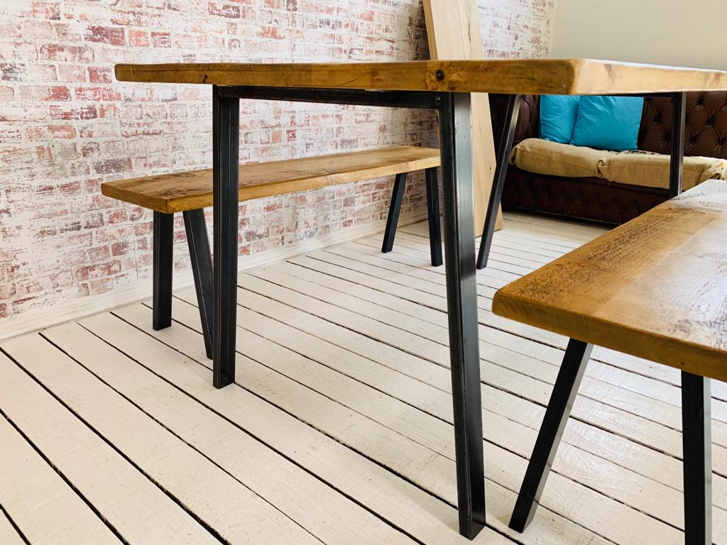 Open Frame Industrial Dining Table / Bench Sets - Any RAL Colour Powder Coating