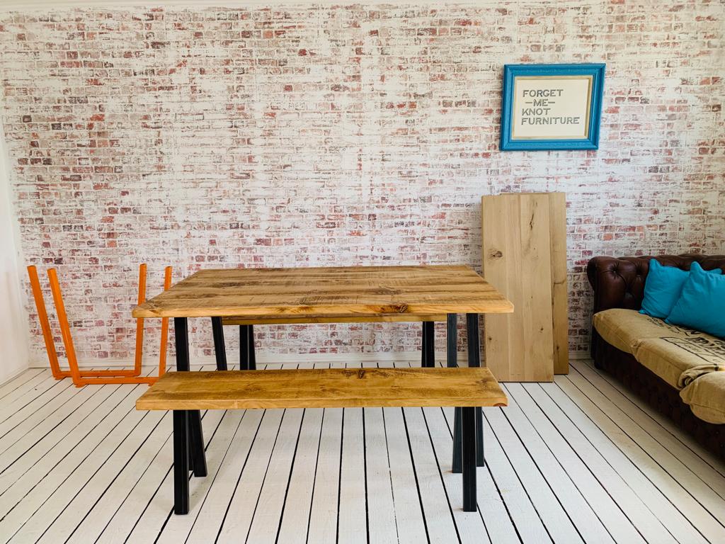 Open Frame Industrial Dining Table / Bench Sets - Any RAL Colour Powder Coating