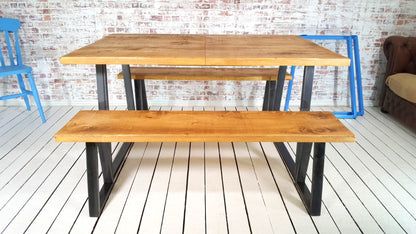 Extending A-Frame Industrial Dining Table / Bench Sets - Any RAL Colour or Steel Finish