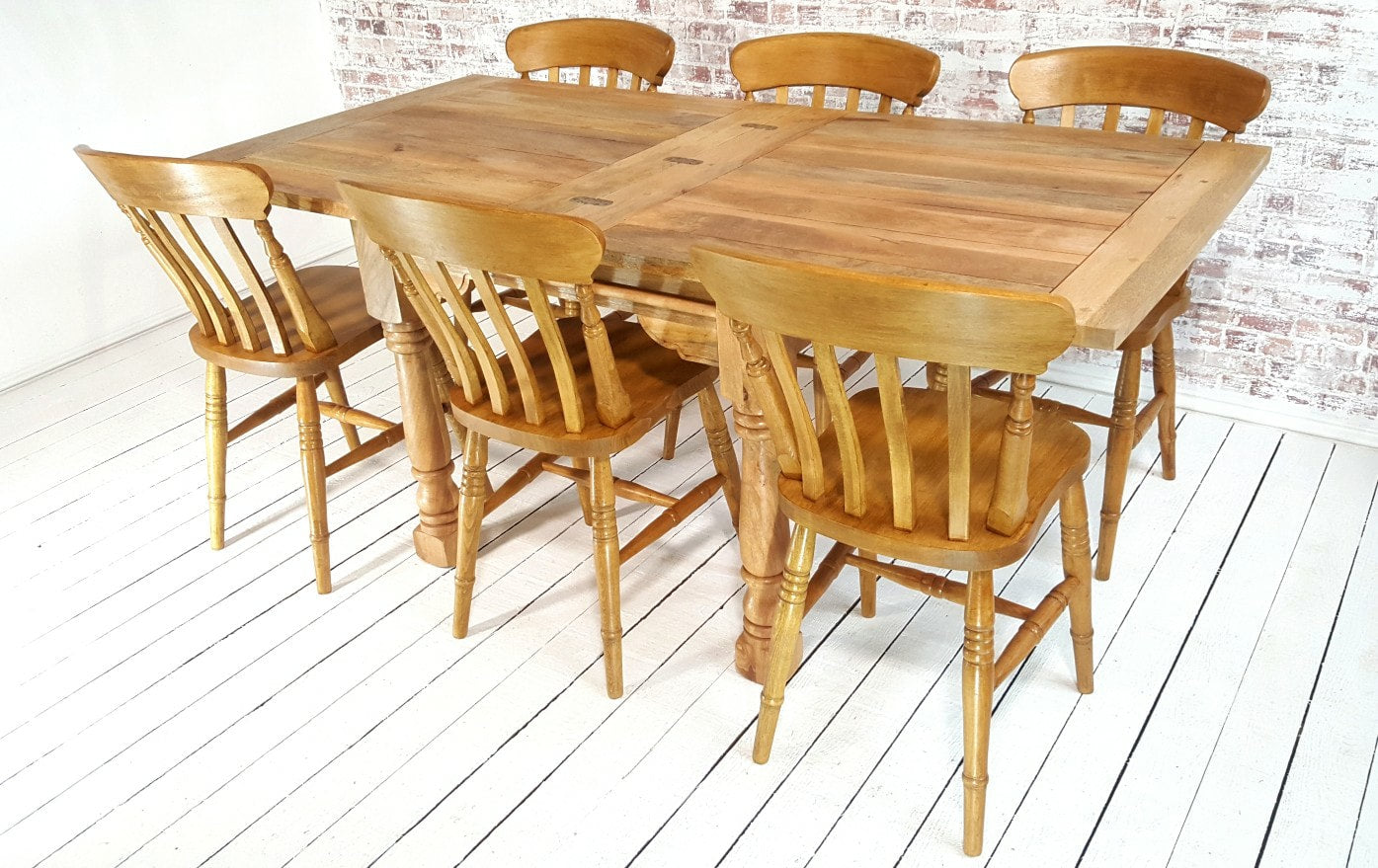 All Wood Extending Rustic Farmhouse Dining Table Set - Drop Leaf - Folding, Ergonomic, Space Saving, Extendable