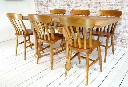 All Wood Extending Rustic Farmhouse Dining Table Set - Drop Leaf - Folding, Ergonomic, Space Saving, Extendable