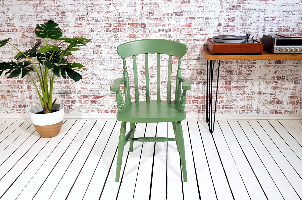 Pair of Slat Back Carver Chairs Painted Any Farrow & Ball Colour!