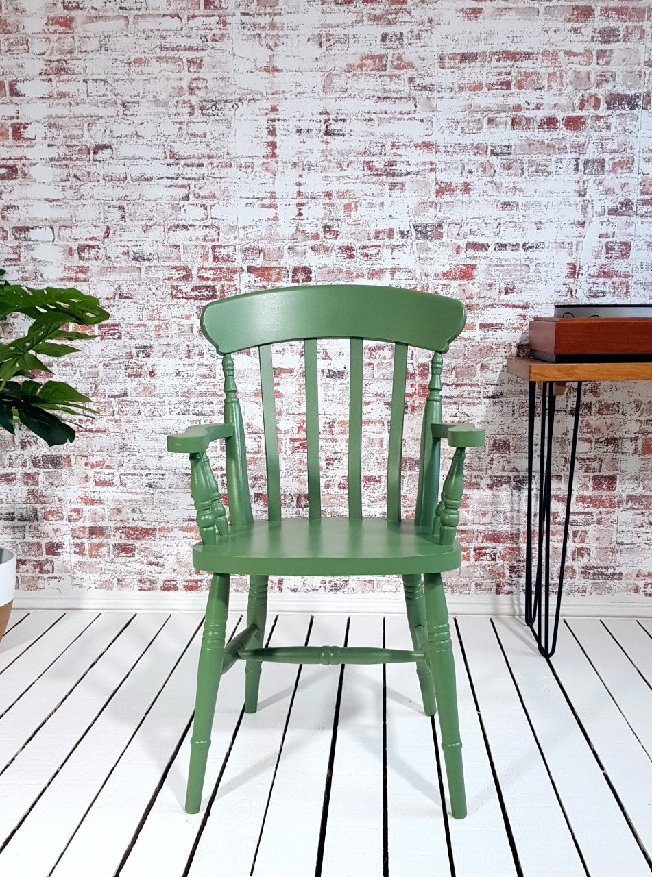 Pair of Slat Back Carver Chairs Painted Any Farrow & Ball Colour!