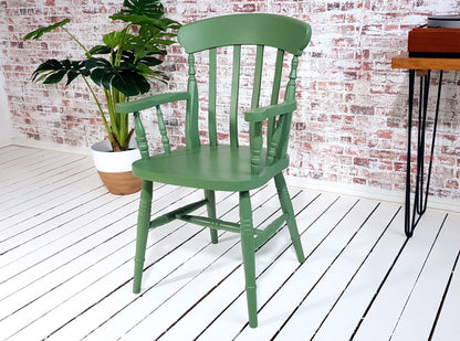 Pair of Slat Back Carver Chairs Painted Any Farrow & Ball Colour!