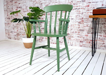 Pair of Slat Back Carver Chairs Painted Any Farrow & Ball Colour!